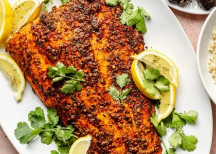 Spicy Middle Eastern Baked Salmon